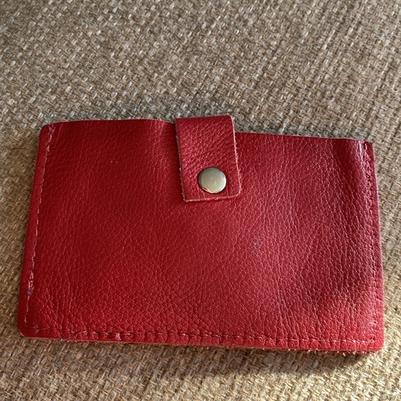 DORIN FRANKFURT Red leather wallet cardholder - Picture 2 of 4